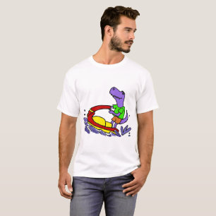 T-shirt Bande dessinée drôle de ski de jet de dinosaure 