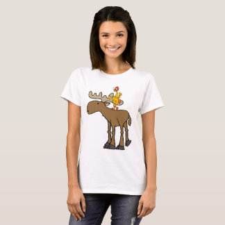 T-shirt Bande dessinée en caoutchouc drôle d'orignaux