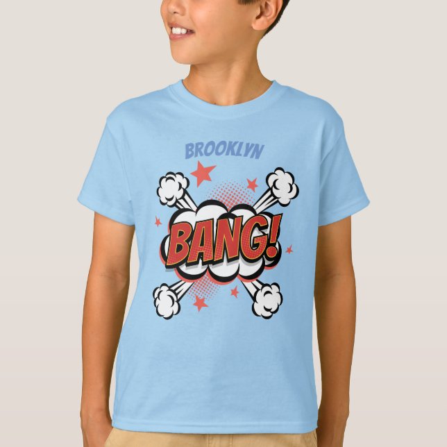 T-shirt Bande dessinée explosion légende typographie art (Devant)