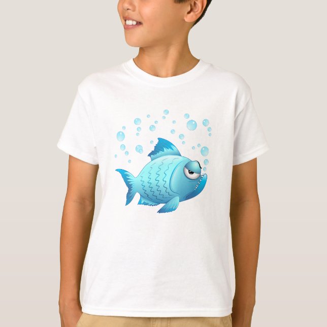 T-shirt Bande dessinée grincheuse de poissons (Devant)