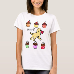 T-shirt Bande dessinée jaune de coeur de chiot de