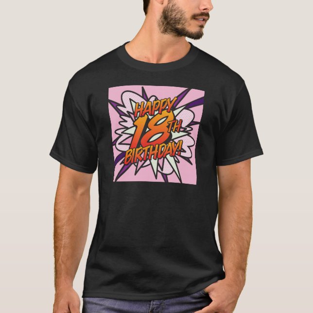 T-shirt Bande dessinée JEUHEUREUX 18 ANS ! rose (Devant)