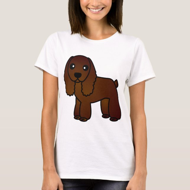 T-shirt Bande dessinée mignonne de cocker de chocolat (Devant)