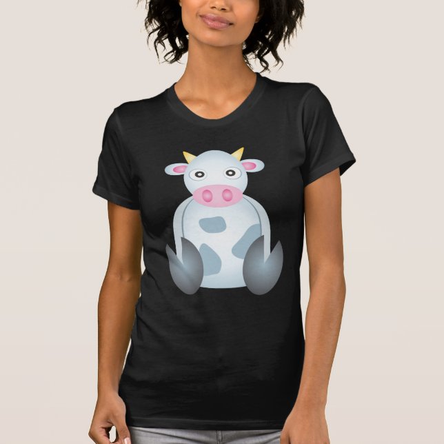T-shirt Bande dessinée mignonne de vache (Devant)