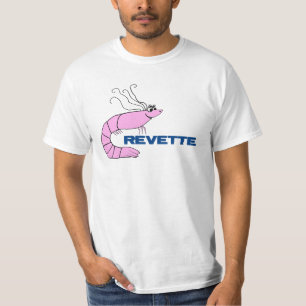 T-shirt Bande dessinée mignonne française de crevette de