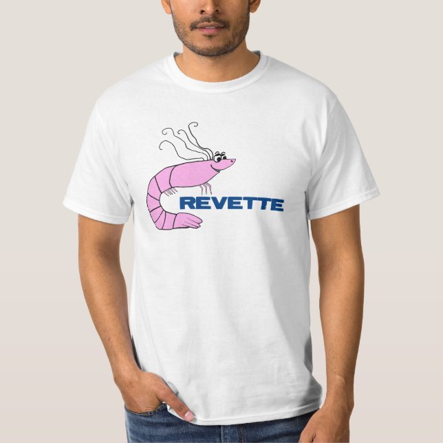 T-shirt Bande dessinée mignonne française de crevette de (Devant)