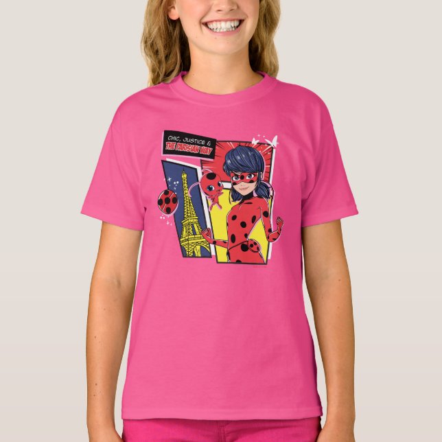 T-shirt Bande dessinée Miraculaire Ladybug Parisienne (Devant)