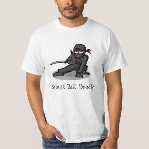 T-shirt Bande dessinée Ninja "silencieux mais extrêmement