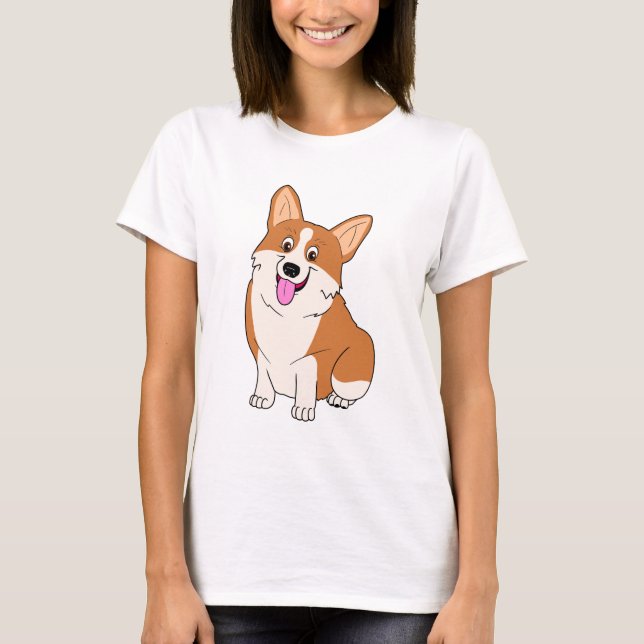 T-shirt Bande dessinée potelée de corgi de Gallois (Devant)