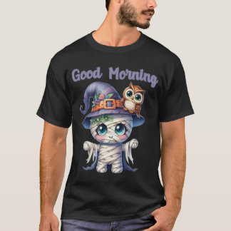 T-shirt Bande dessinée sorcière boo Halloween bonjour