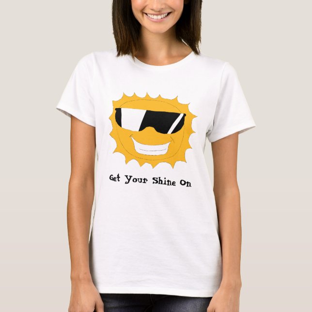 T-shirt Bande dessinée Sun avec des lunettes de soleil (Devant)