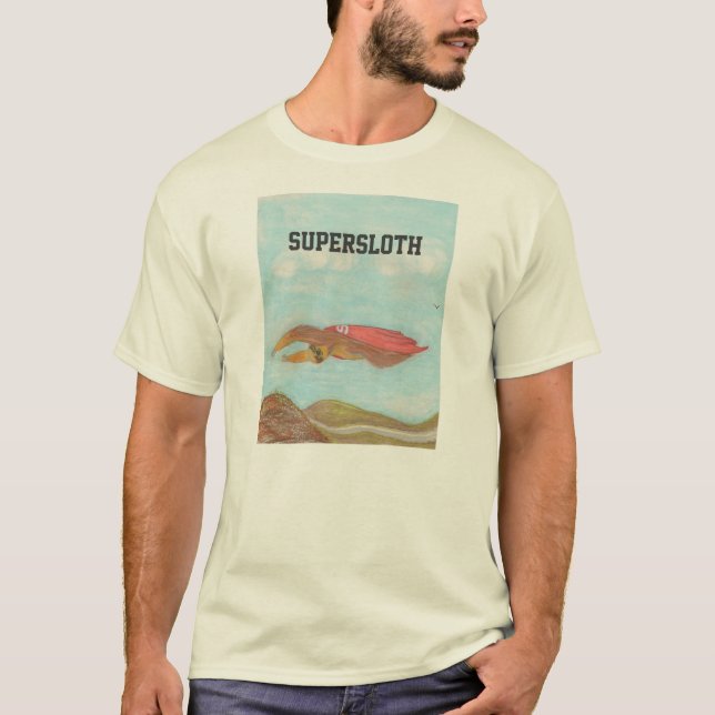 T-shirt bande dessinée survêtue vol avec cape rouge (Devant)