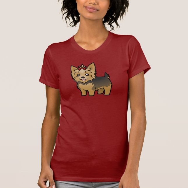 T-shirt Bande dessinée Yorkshire Terrier (cheveux courts (Devant)