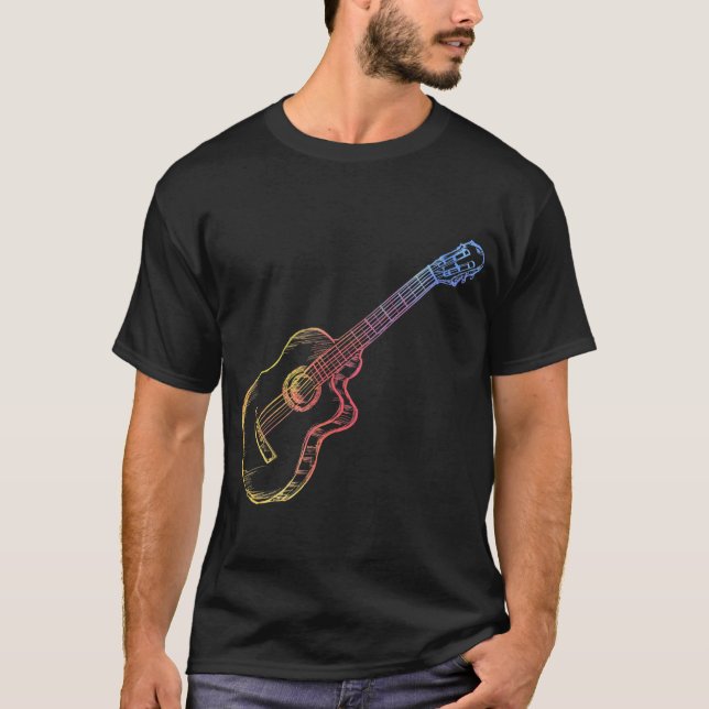 T-shirt Bande d'idées guitariste colorée Instrument de mus (Devant)