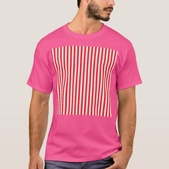 T-shirt Bande verticale blanche rouge (Devant)