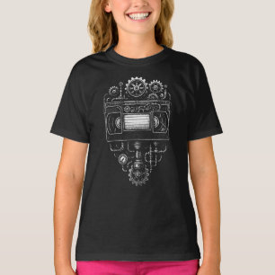 T-shirt Bande vidéo VHS steampunk monochrome