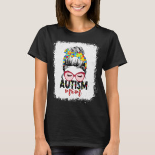 T-shirt Bandeau de puzzle de maman d'autisme de chignon dé