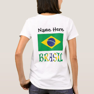 T-shirt Bandeira do Brasil e Brasil Come o Nome