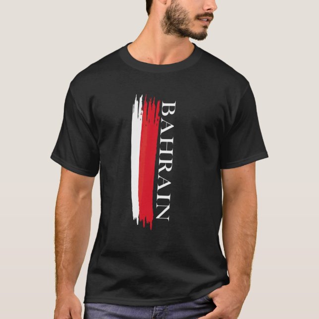 T-shirt Bandes de couleur du drapeau de Bahreïn (Devant)