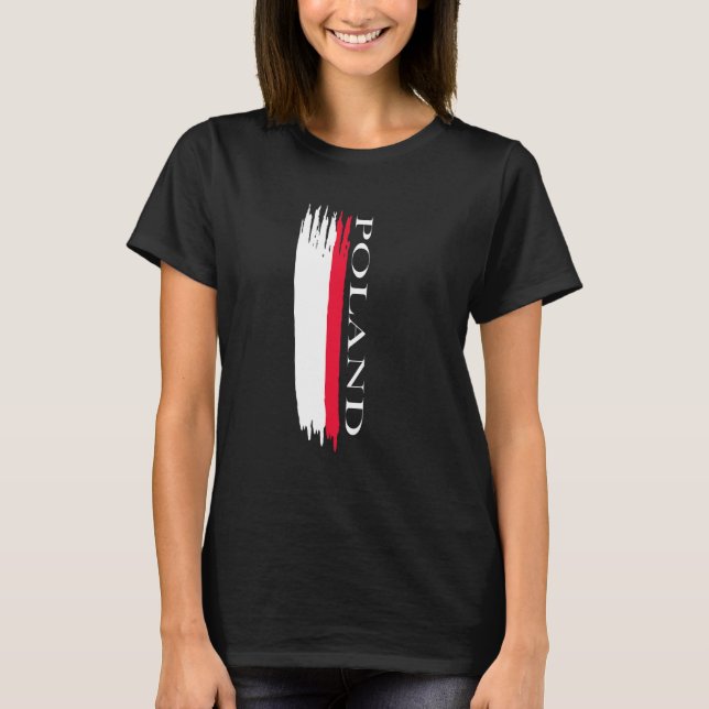 T-shirt Bandes de couleur du drapeau de la Pologne (Devant)