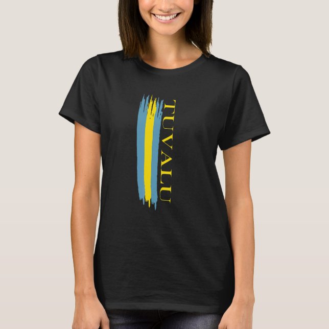 T-shirt Bandes de couleur du drapeau de Tuvalu (Devant)