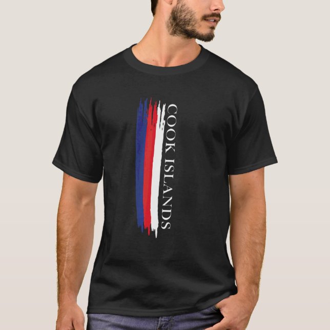 T-shirt Bandes de couleur du drapeau des îles Cook (Devant)