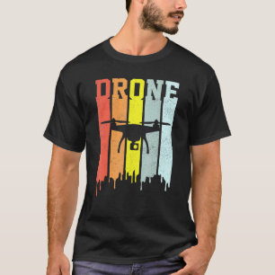 T-shirt Bandes de texte cool Drone rétro Vintage