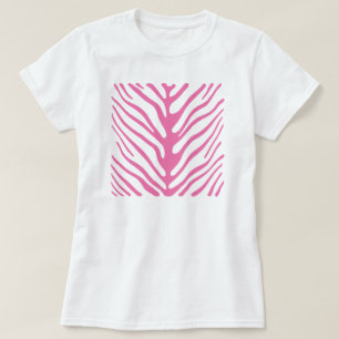 T-shirt Bandes de zèbre rose