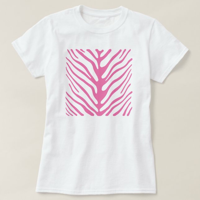 T-shirt Bandes de zèbre rose (Design devant)