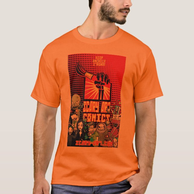 T-shirt Bandes dessinées d'Effrayant-Art (Devant)