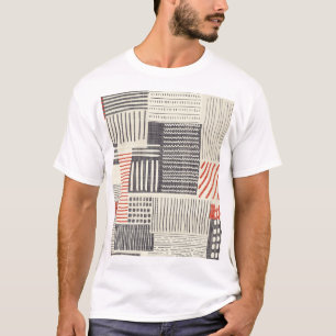 T-shirt Bandes géométriques dessinées à la main, motif san