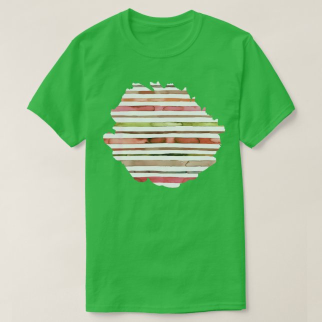 T-shirt Bandes marines marines rouges vert (Design devant)