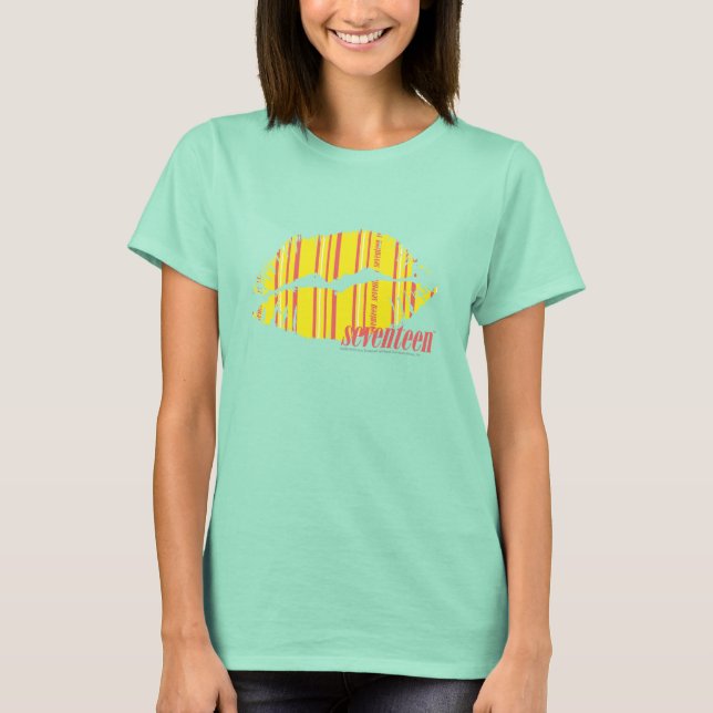 T-shirt Bandes minces Jaune (Devant)