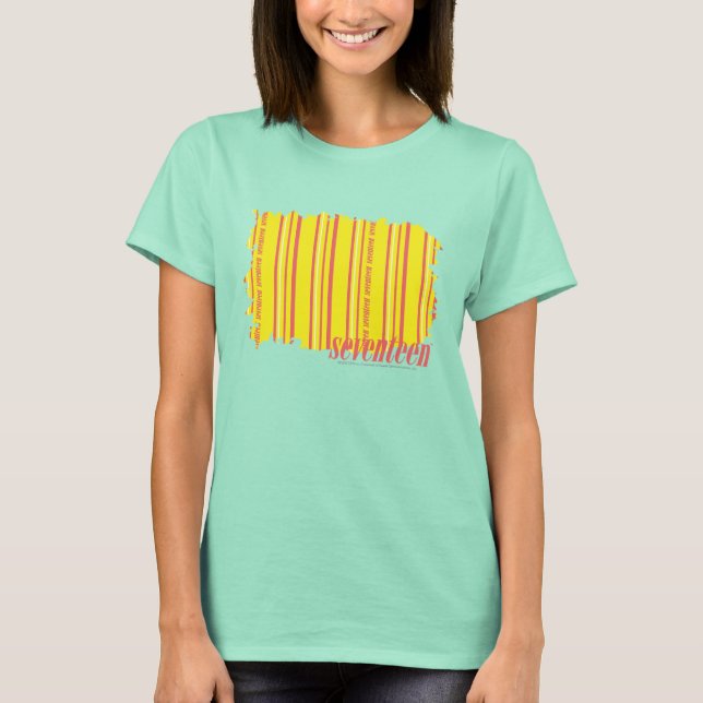 T-shirt Bandes minces Jaune 2 (Devant)