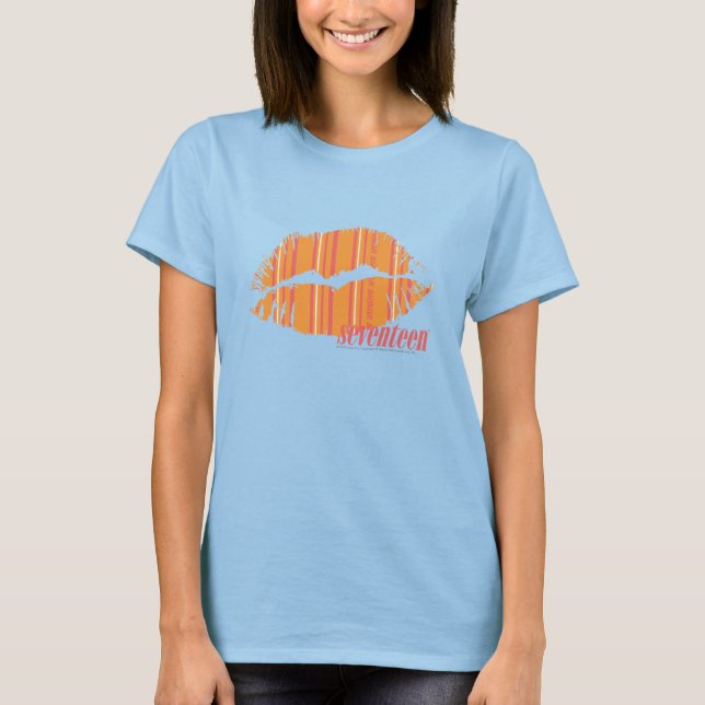 T-shirt Bandes minces orange (Devant)