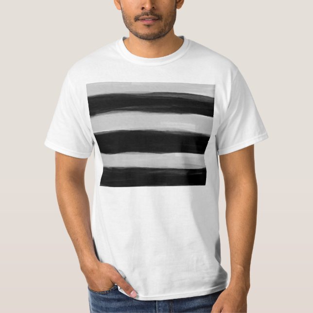 T-shirt Bandes noires et grises (Devant)