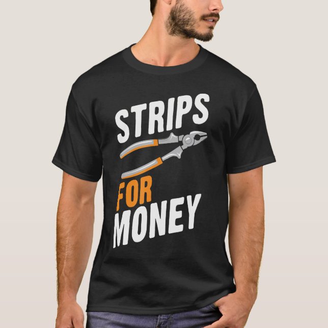 T-shirt Bandes Pour Argent Drôle Électricien Électrique Co (Devant)