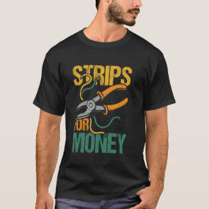 T-shirt Bandes pour argent Électricien Électricien