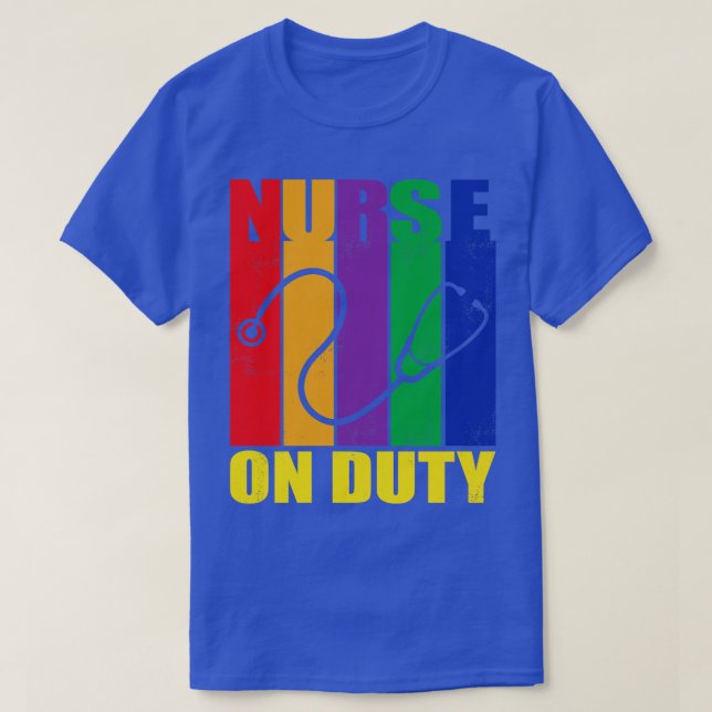 T-shirt Bandes Rétro Sur L'Infirmière De Service (Design devant)