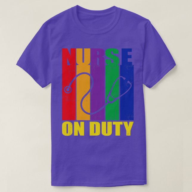 T-shirt Bandes Rétro Sur L'Infirmière De Service (Design devant)