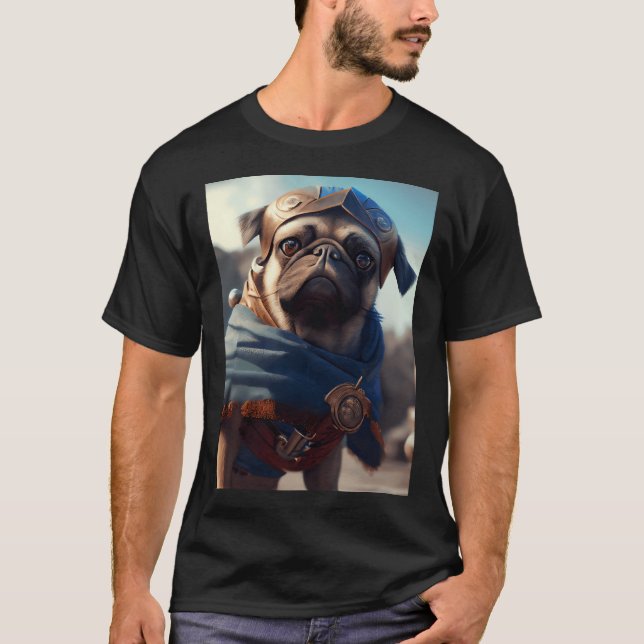 T-shirt Bandit de guerre : Pug (Devant)
