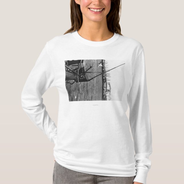T-shirt Bandon, vue de port de l'Orégon et photographie de (Devant)