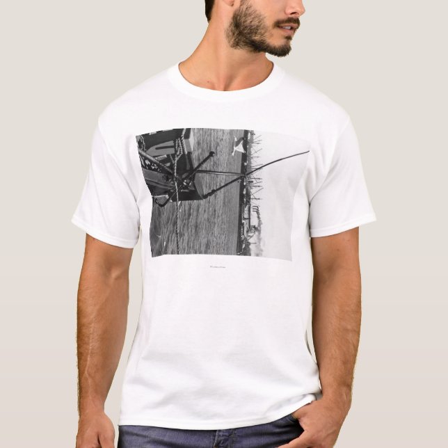 T-shirt Bandon, vue de port de l'Orégon et photographie de (Devant)