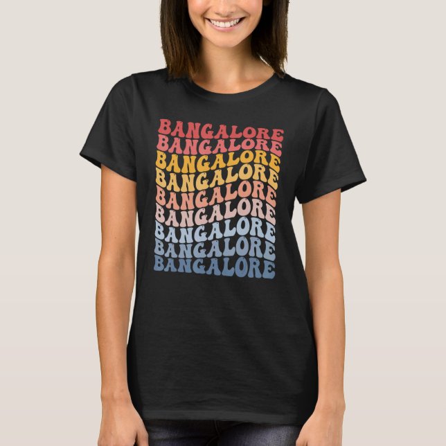 T-shirt Bangalore City Groovy Retro (Devant)