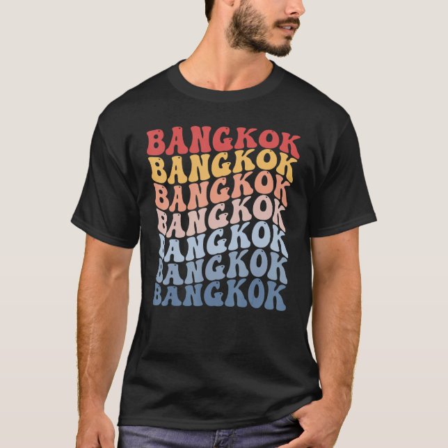 T-shirt Bangkok City Groovy Retro (Devant)