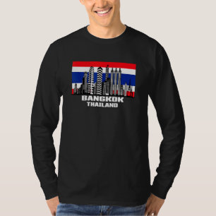 T-shirt Bangkok Thaïlande Skyline Thai Drapeau Asie Citysc