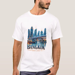 T-shirt Bangkok Thaïlande Skyline Voyage Souvenir