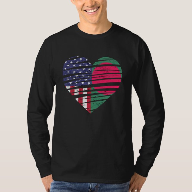 T-shirt Bangladesh American Grown Heart USA Patriot Herita (Devant)