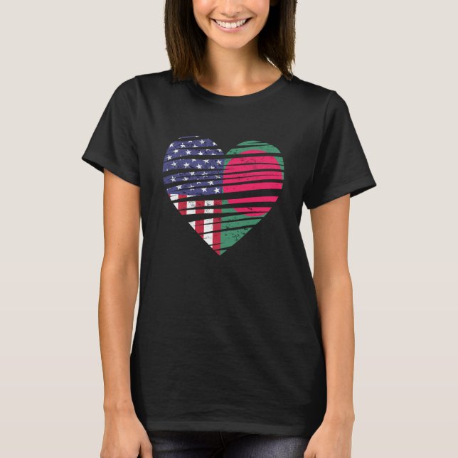T-shirt Bangladesh American Grown Heart USA Patriot Herita (Devant)