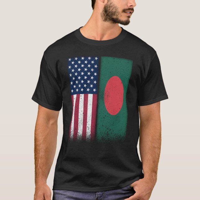 T-shirt Bangladesh Bangladesh drapeaux américains Fiers US (Devant)